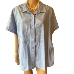 VTG Y2K Blair Cotton Butterflies Embroidered Button Up Shirt Women Plus Size3X